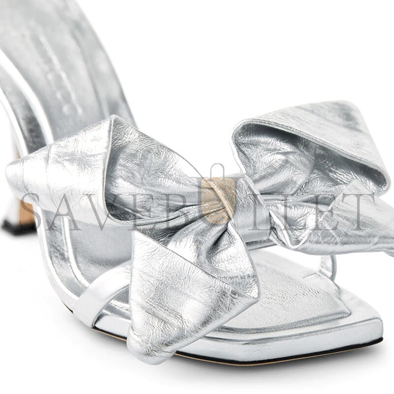 JIMMY CHOO STAZ SANDAL 90 SILVER VINTAGE METALLIC LEATHER SANDALS STAZSANDAL90GWG